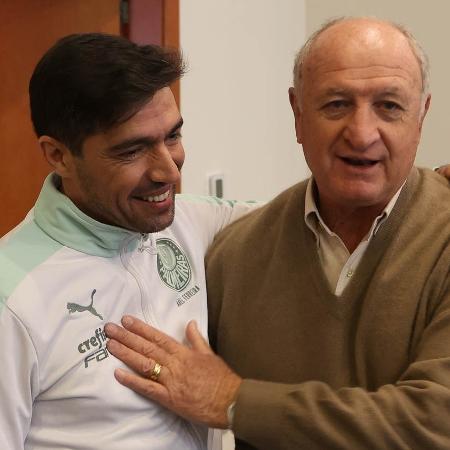 Abel Ferreira recebe a visita de Felipão, ex-técnico do Palmeiras, durante concentração da equipe, em Caxias do Sul - Cesar Greco/Palmeiras