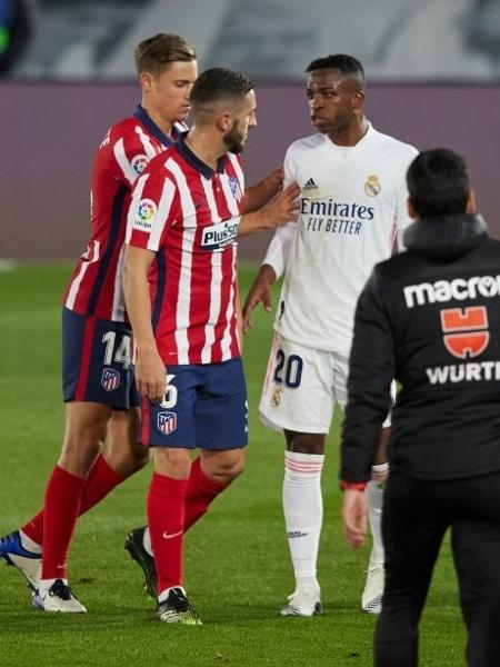 Vini Jr discute com Koke em clássico entre Real e Atlético de Madri, pela La Liga 20/21 - Angel Martinez/Getty
