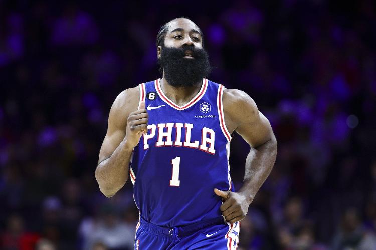 James Harden, durante jogo do Philadelphia 76ers