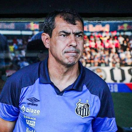 Fabio Carille, técnico do Santos, no jogo contra o Bragantino, pelo Paulistão