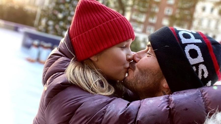 David Beckham posa com a filha Harper em clima de Natal - Reprodução/Instagram