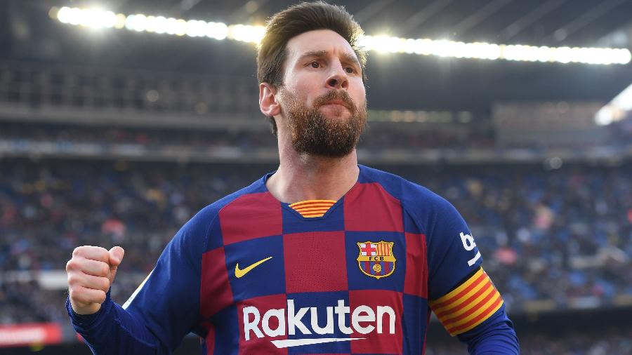 Messi comemora gol contra o Eibar no Campeonato Espanhol - JOSEP LAGO/AFP