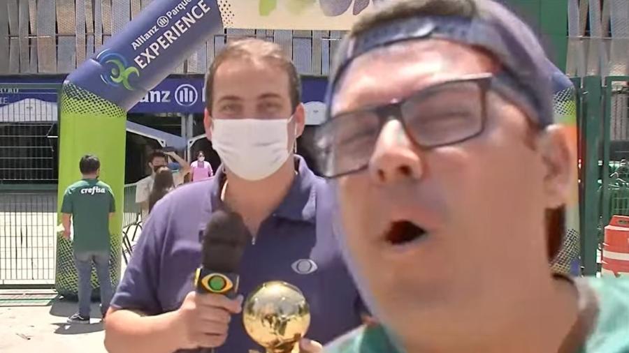 João Paulo Cappellanes, do "Jogo Aberto", viu homem entrar na frente das câmeras para "mandar recado" ao ex-jogador - Reprodução/YouTube