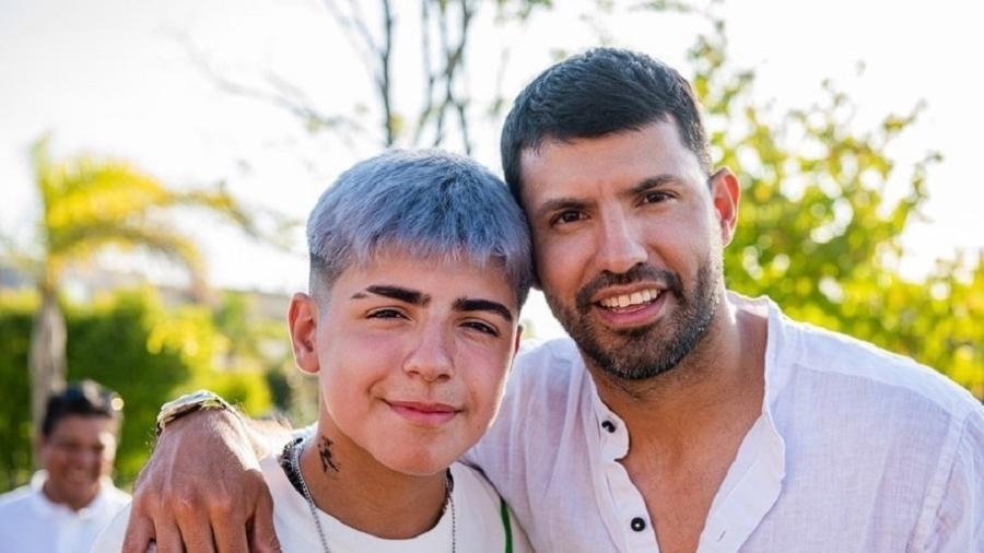 Benjamin Aguero é filho de Sergio Aguero e neto de Diego Maradona - Reprodução/Instagram