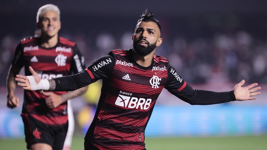 Gabigol, do Flamengo, comemora gol contra o São Paulo pela Copa do Brasil - Ettore Chiereguini/AGIF