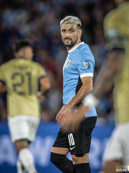 Arrascaeta durante jogo do Uruguai nas Eliminatórias - Divulgação/Uruguai