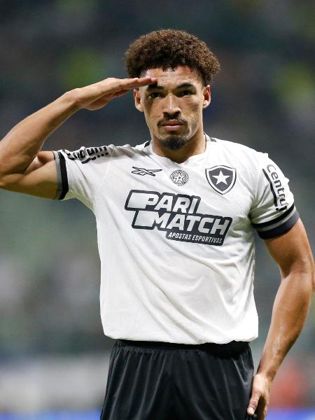 Adryelson, do Botafogo, festeja o gol diante do Palmeiras