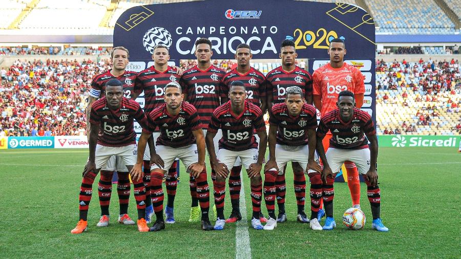 Time do Flamengo no duelo diante do Volta Redonda - Marcelo Cortes / Flamengo 