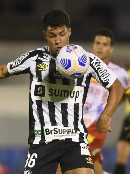 Marcos Leonardo em ação durante partida do Santos contra a Juaeirense, pela volta das oitavas da Copa do Brasil 2021. - Ivan Sorti/Santos FC