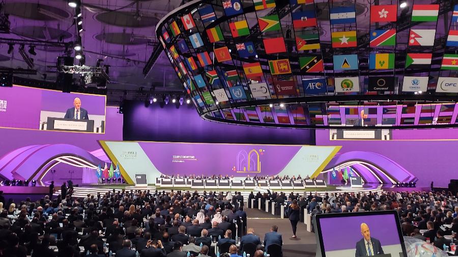 Congresso da Fifa para a Copa do Mundo de 2022 realizado em Doha, no Qatar, nesta quinta-feira (31) - Gabriel Carneiro/UOL