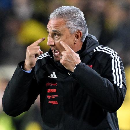 Tite, técnico do Flamengo, durante jogo contra o Peñarol pela Libertadores - EITAN ABRAMOVICH/AFP