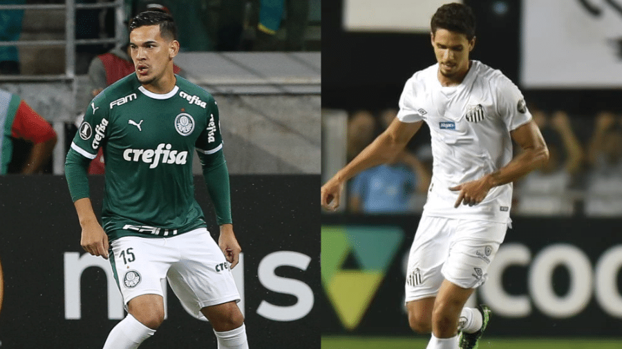 Gustavo Gómez e Lucas Veríssimo têm sido destaques defensivos em seus times - Cesar Greco/Ag. Palmeiras / Ivan Storti/Santos FC