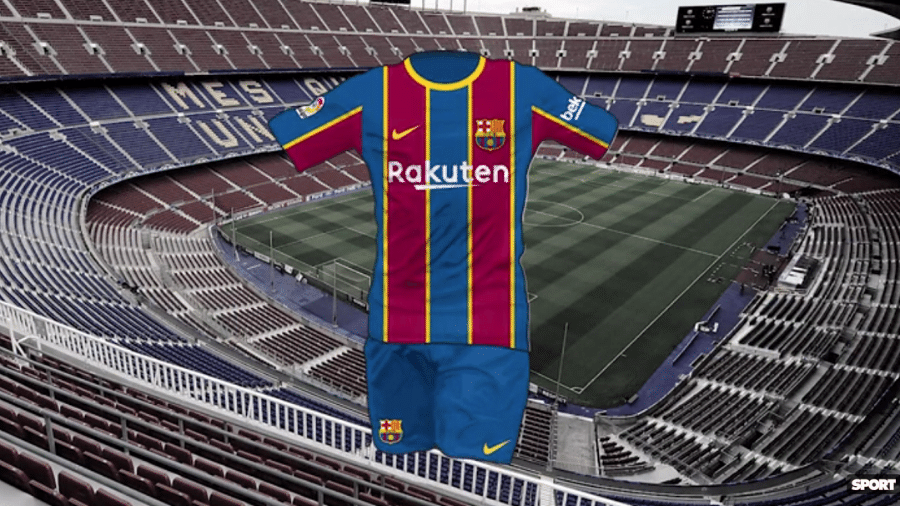 Jornal espanhol "Sport" divulgou suposto novo uniforme do Barcelona para próxima temporada - Reprodução/Sport