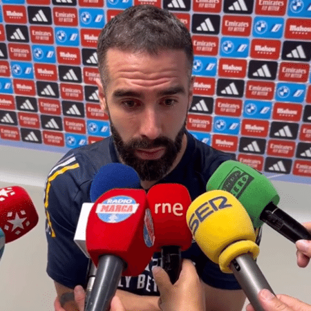 Carvajal durante entrevista na zona mista após partida entre Real Madrid e Osasuna