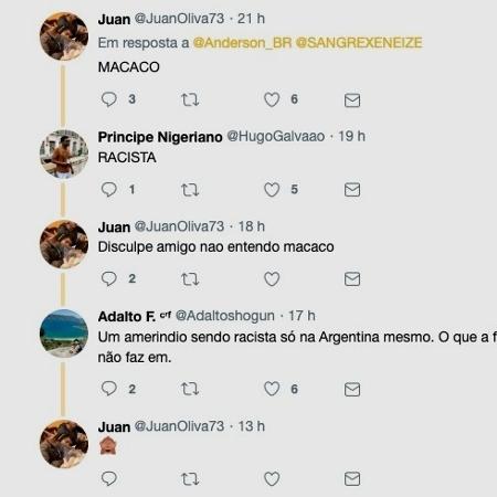 Ofensas racistas após Brasil x Argentina - Reprodução - Reprodução