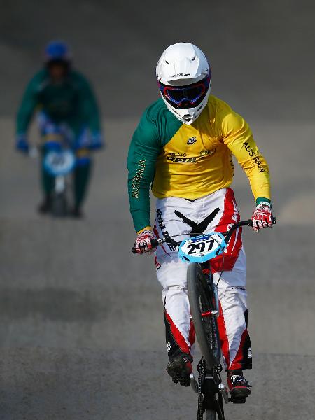 Kai Sakakibara, durante treino de BMX - Dean Mouhtaropoulos/Getty Images