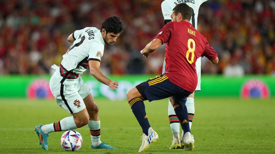 Seleção portuguesa arrancou empate já nos minutos finais de partida, disputada em Sevilha e válida pela Liga das Nações - Angel Martinez - UEFA/UEFA via Getty Images