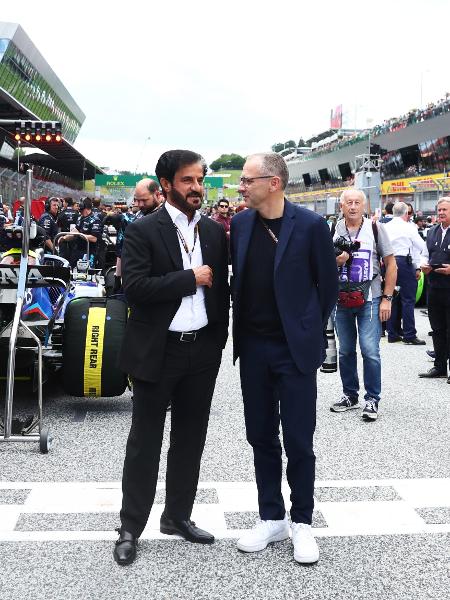 Mohammed Ben Sulayem, presidente da FIA, e Stefano Domenicali, CEO da F1 - Lars Baron - Formula 1/Formula 1 via Getty Images