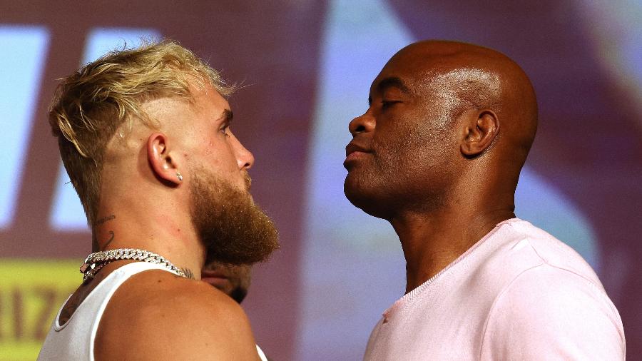 Encarada entre Jake Paul e Anderson Silva antes de luta de boxe - Harry How/Getty Images