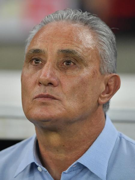 Tite, técnico do Flamengo, durante jogo contra o Bahia, pelo Campeonato Brasileiro