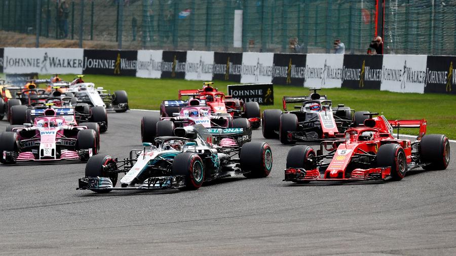 Lewis Hamilton foi ultrapassado por Vettel no GP da Bélgica - FRANCOIS LENOIR/REUTERS