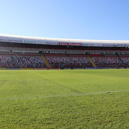 Gramado do renovado Estádio Santa Cruz, em Ribeirão Preto - Divulgação - Divulgação
