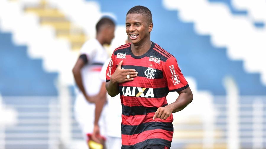 Bill comemora gol do Flamengo contra o River-PI pela Copa São Paulo - EDUARDO CARMIM/AGÊNCIA O DIA/AGÊNCIA O DIA/ESTADÃO CONTEÚDO