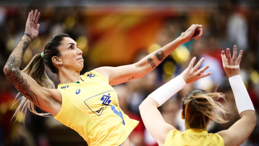 Thaisa Daher, da seleção brasileira de vôlei - Divulgação/FIVB