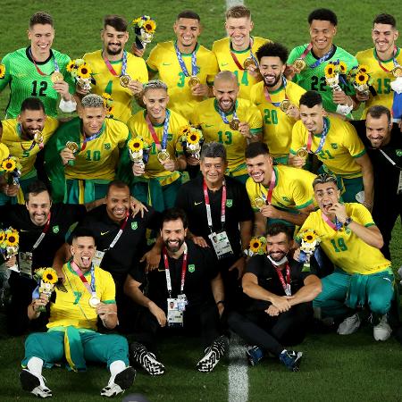 Seleção brasileira de futebol conquista o ouro na final contra a Espanha nos Jogos Olímpicos de Tóquio - Clive Mason/Getty Images