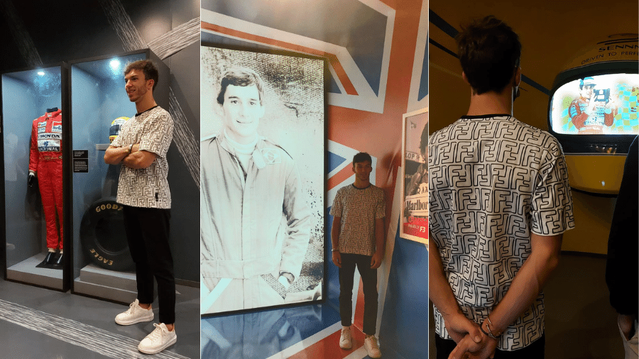 Pierre Gasly visita exposição de Ayrton Senna no Shopping Villa Lobos - Divulgação