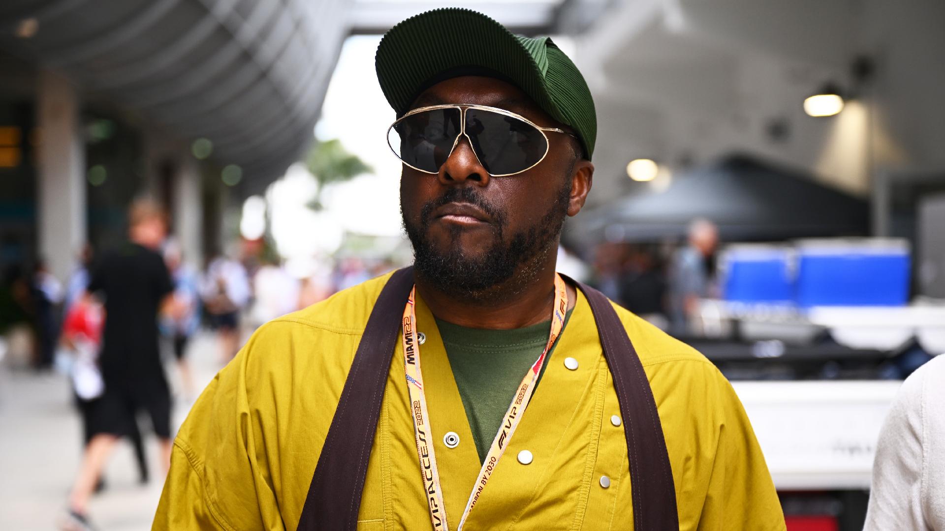 Will.I.Am no paddock do GP de Miami - Clive Mason - Formula 1/Formula 1 via Getty Images