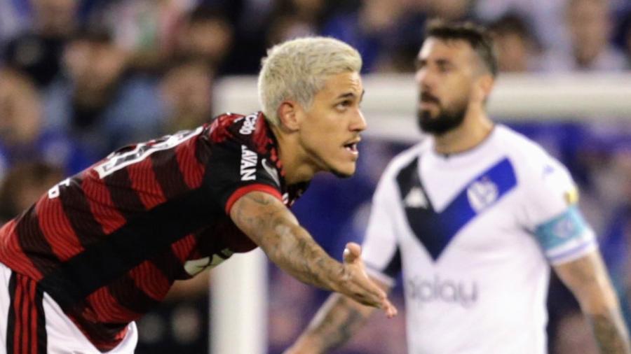 Flamengo goleou o Vélez Sarsfield por 4 a 0 no jogo de ida, em Buenos Aires, com três gols de Pedro (foto) - Fotobairesarg/AGIF