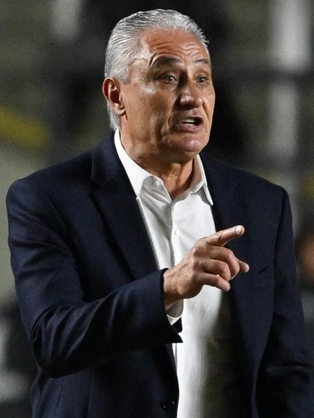 Tite, técnico do Flamengo, durante jogo contra o Bolívar, pela Libertadores