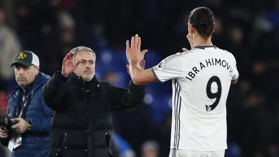 Jose Mourinho e Zlatan Ibrahimovic quando trabalharam juntos no Manchester United - Stefan Wermuth/Reuters