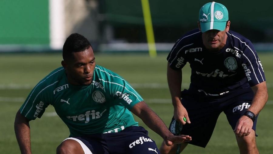 Borja, do Palmeiras, durante treinamento, na Academia de Futebol - Cesar Greco/Palmeiras