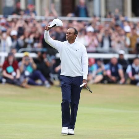 Tiger Woods se emociona e agradece torcida presente no Aberto da Grã-Bretanha - Richard Heathcote/R&A via Getty Images