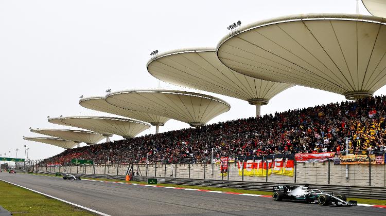 Lewis Hamilton, da Mercedes, no GP da China em 14 de abril de 2019