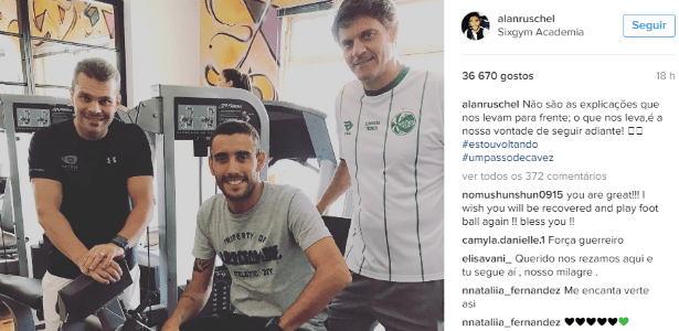 Alan Ruschel se recupera das lesões da tragédia de Medellín - Reprodução/Instagram