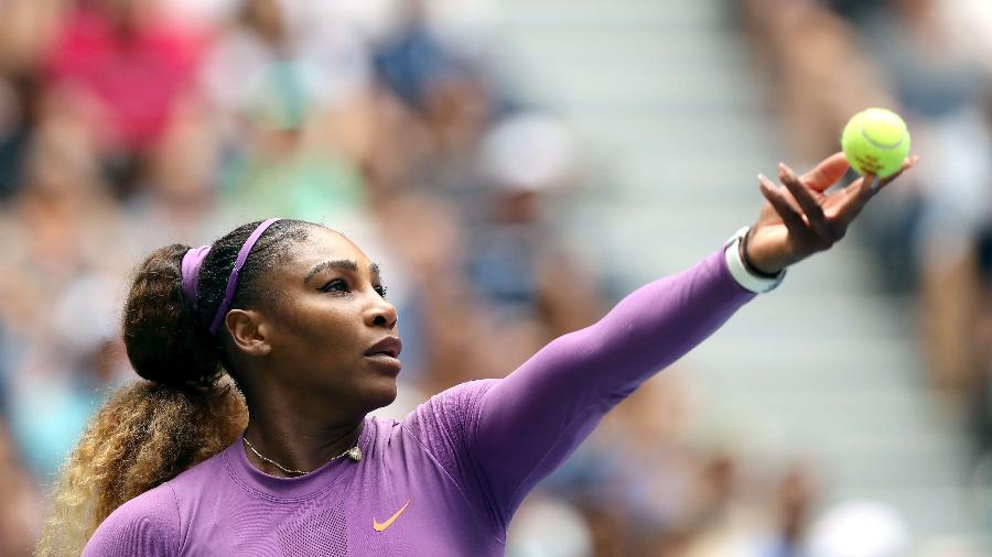 Serena Williams durante partida contra a croata Petra Martic no US Open - Elsa/Getty Images/AFP