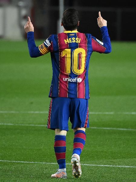 Messi marcou dois gols na partida entre Barcelona e Getafe, no Camp Nou - LLUIS GENE/AFP