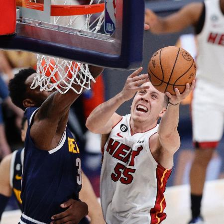 Duncan Robinson, do Miami Heat, durante jogo contra o Denver Nuggets na NBA -  Isaiah J. Downing-USA TODAY Sports