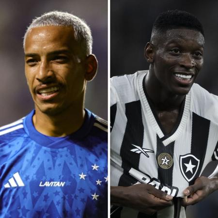 Matheus Pereira e Luiz Henrique, jogadores de Cruzeiro e Botafogo - Montagem UOL