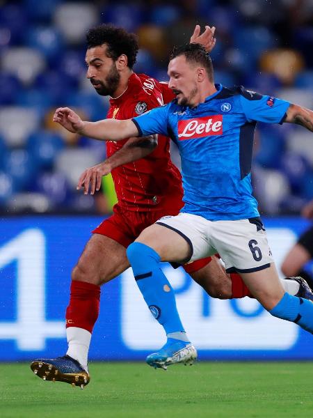Salah, durante partida entre Liverpool e Napoli - Reuters/Andrew Couldridge