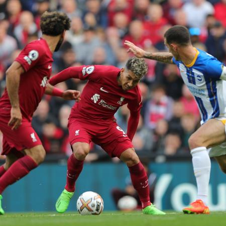 Inglês: Firmino faz 2, Liverpool reage, mas só empata com Brighton