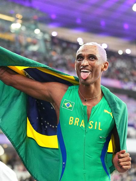 Alison dos Santos, o Piu, após prova dos 400m com barreiras das Olimpíadas