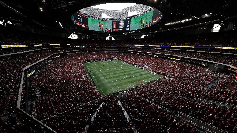 O Mercedes-Benz Stadium durante partida da MLS, nos EUA - Kevin C. Cox - 22.out.2017/Getty Images/AFP