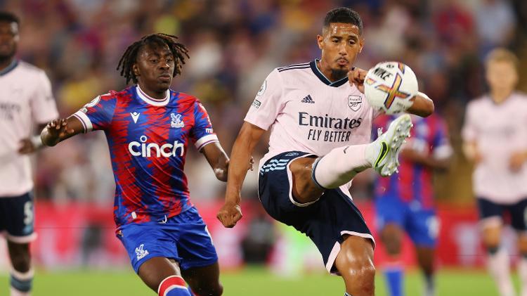 Arsenal defender Saliba clears away danger against Crystal Palace - Julian Finney/Getty Images - Julian Finney/Getty Images