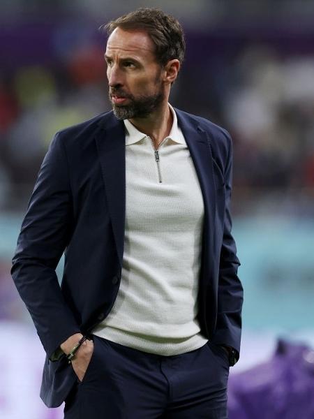 Gareth Southgate, técnico da seleção inglesa, em partida contra o Irã, na estreia pela Copa do Mundo 2022 - Eddie Keogh - The FA via Getty Images