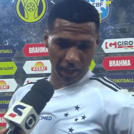 Wesley, do Cruzeiro, se irritou com pergunta em entrevista durante o empate contra o Cuiabá, pelo Brasileirão