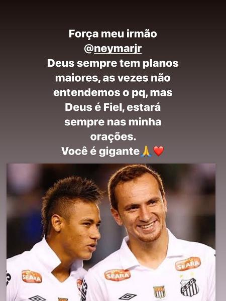 Zé Love deseja forças a Neymar em postagem no Instagram